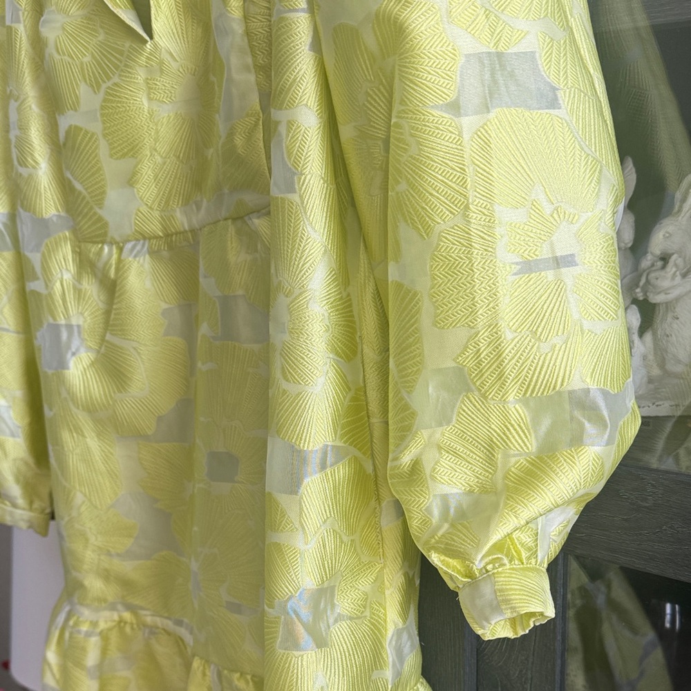 Tuckernuck Bright Lime Yellow Patterned Tiered Dr… - image 4